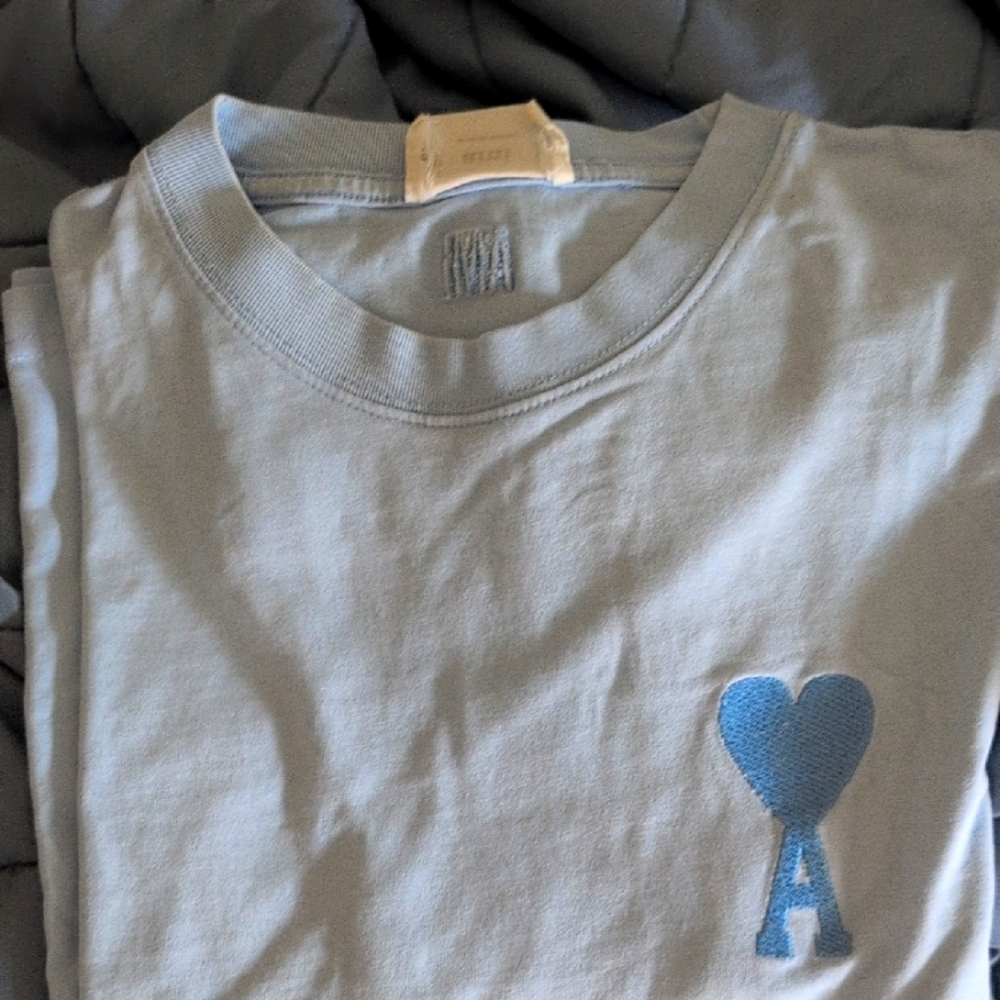 Kids Blue Heart Embroidered Shirt